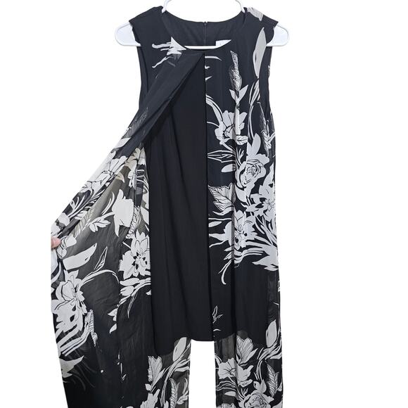 Joseph Ribkoff Sheath Dress Semi Sheer Floral Overlay Size 10 Floral (855) - Picture 5 of 10